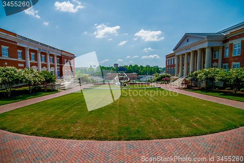 Image of modern college campus buildings