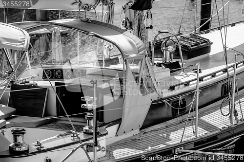 Image of boats and fishing boats in the harbor marina