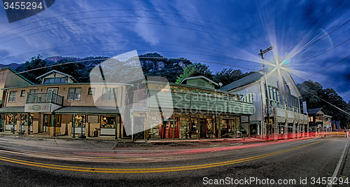 Image of town of chimney rock in north carolina near lake lure