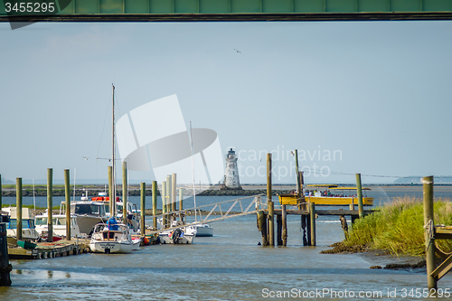 Image of waterway scenes near Cockspur Island Lighthouse