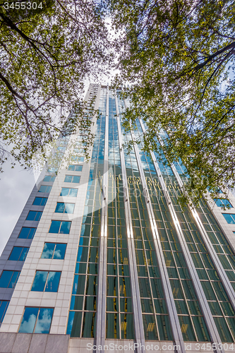 Image of charlotte nc skyline and street scenes during day time