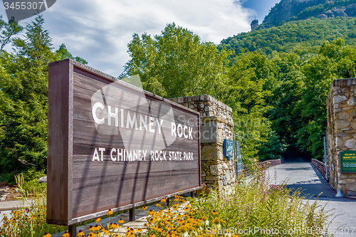 Image of entance sign into chimney rock park