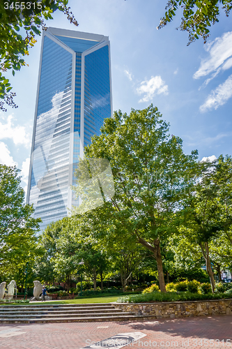 Image of charlotte nc skyline and street scenes during day time