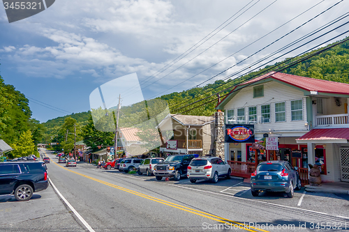 Image of small chimney rock town near lake lure in north carolina