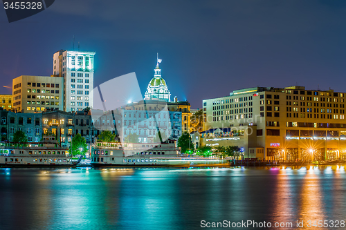 Image of River Street at Twilight in Savannah Georgia