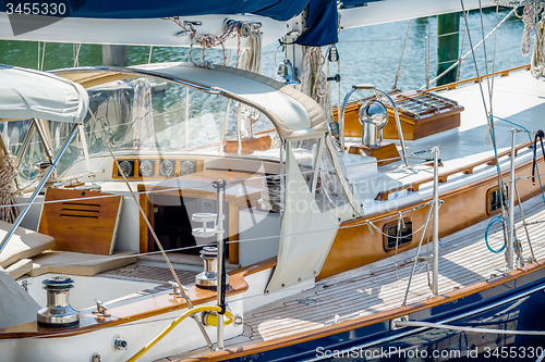 Image of boats and fishing boats in the harbor marina