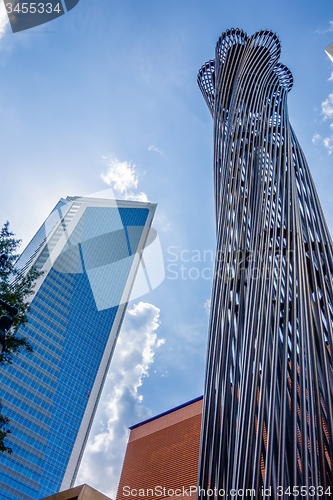 Image of charlotte nc skyline and street scenes during day time