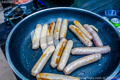 Image of cooking breakfast on a camping stove