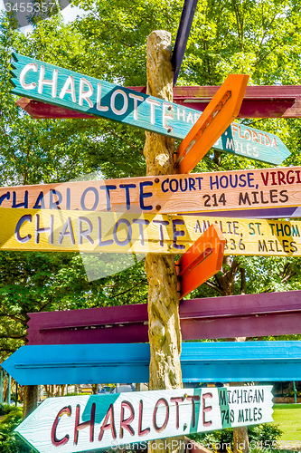 Image of charlotte nc skyline and street scenes during day time