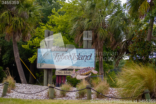 Image of tybee island welcome greeting sign 