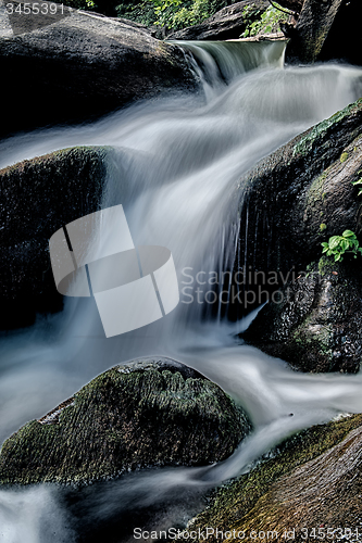 Image of river stream flowing over rocks