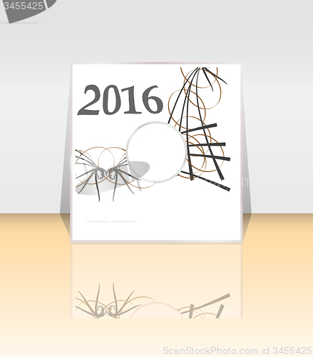 Image of 2016 new year sign on abstract background, invitation card set
