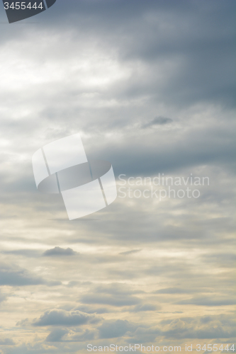 Image of Blue sky with clouds, summer sunset