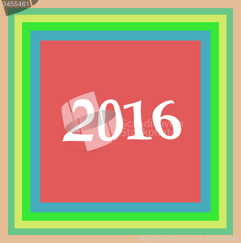 Image of Happy new year 2016 creative greeting card design