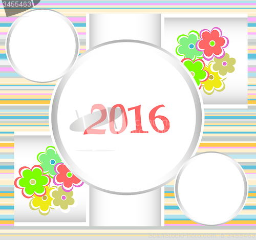 Image of Happy New Year 2016. Decorative vintage ornamental