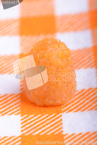Image of Close up of yellow raspberries