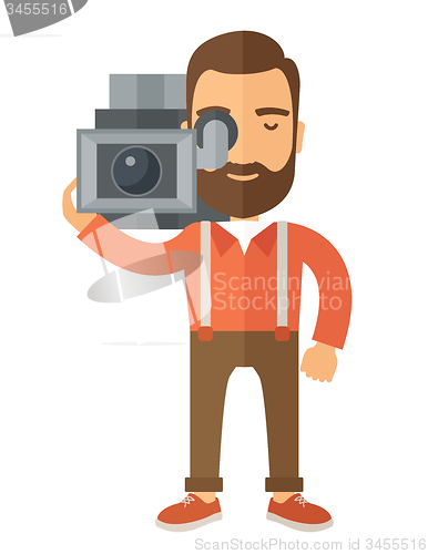 Image of Videographer with his video camcorder