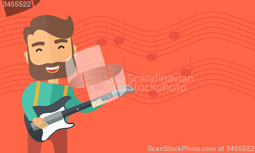 Image of Musician is playing electrical guitar