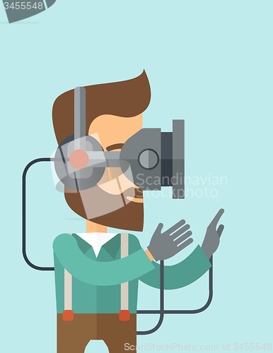 Image of Man with virtual reality headset