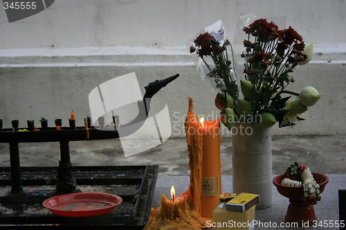 Image of Candles and flowers