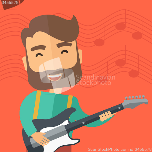 Image of Musician is playing electrical guitar