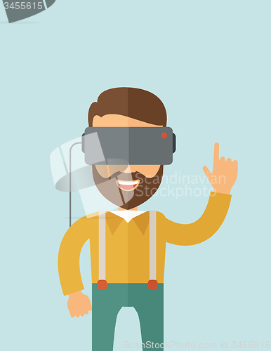 Image of Man with virtual reality headset