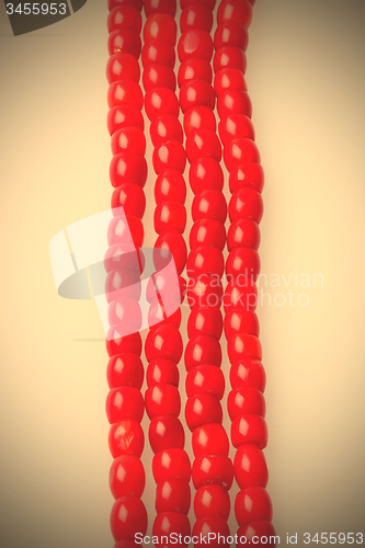 Image of beads from red coral