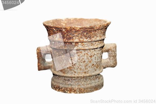 Image of isolated ancient rusty vase