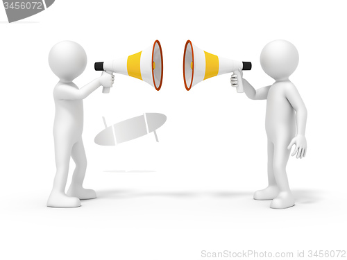 Image of men and a megaphone
