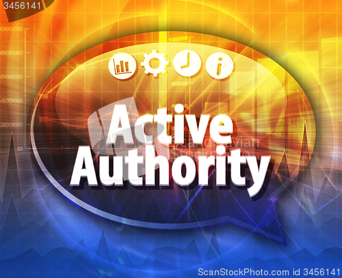 Image of Active authority Business term speech bubble illustration