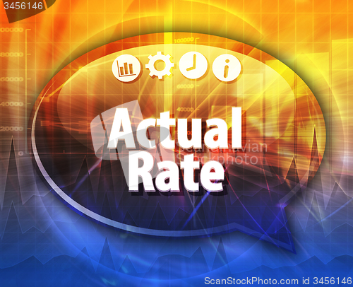 Image of Actual rate Business term speech bubble illustration