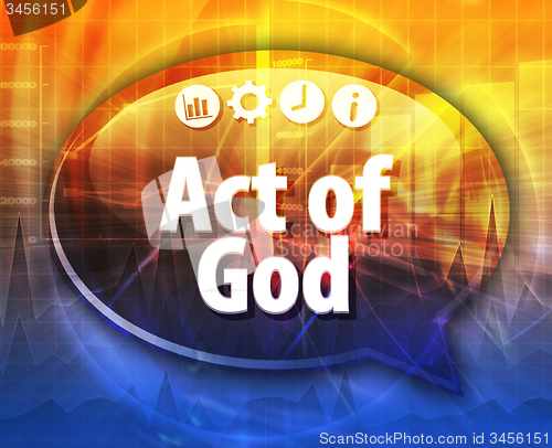 Image of Act of God Business term speech bubble illustration