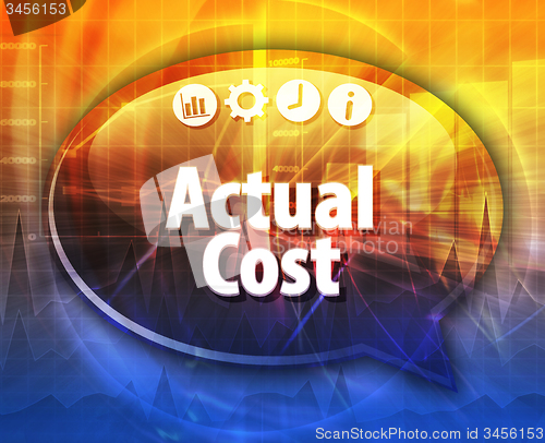 Image of Actual Cost Business term speech bubble illustration