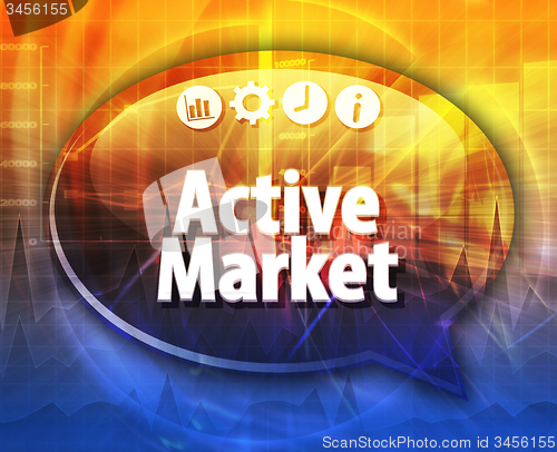 Image of Active Market Business term speech bubble illustration