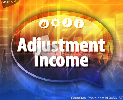 Image of Adjustment Income Business term speech bubble illustration