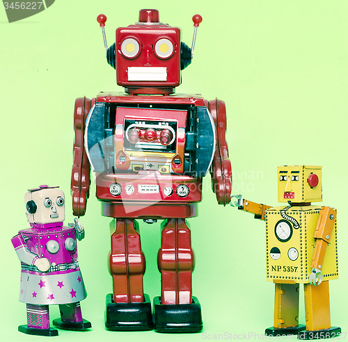 Image of robot family
