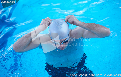 Image of swimmer excercise on indoor swimming poo