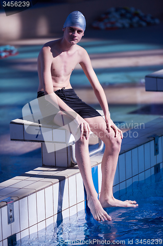 Image of child portrait on swimming pool