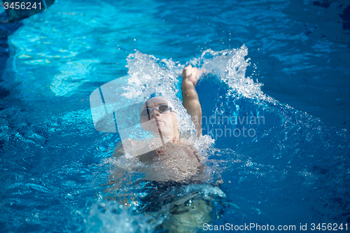 Image of swimmer excercise on indoor swimming poo