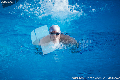 Image of swimmer excercise on indoor swimming poo