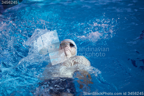 Image of swimmer excercise on indoor swimming poo