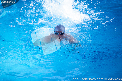 Image of swimmer excercise on indoor swimming poo