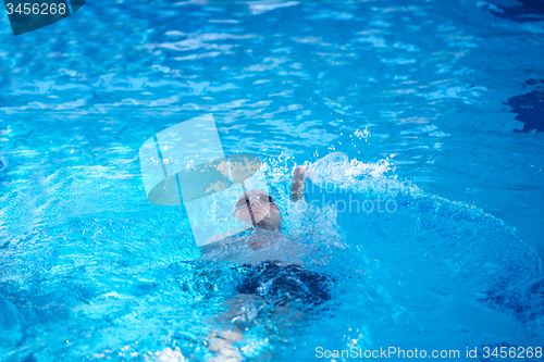 Image of swimmer excercise on indoor swimming poo