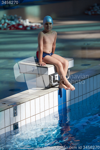 Image of child portrait on swimming pool