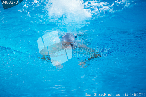 Image of swimmer excercise on indoor swimming poo