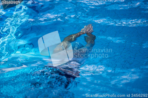 Image of swimmer excercise on indoor swimming poo