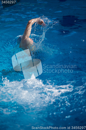 Image of swimmer excercise on indoor swimming poo