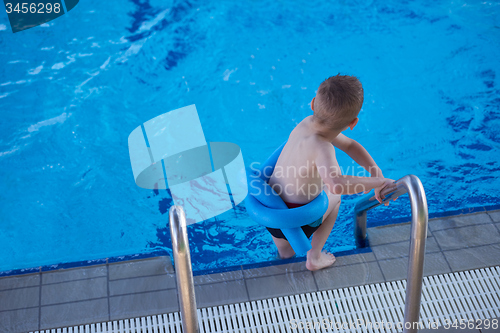 Image of child portrait on swimming pool