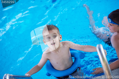 Image of child on swimming poo