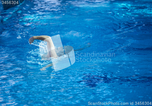 Image of swimmer excercise on indoor swimming poo